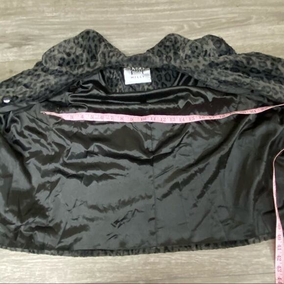 Milly leopard faux fur double breasted coat S - Picture 10 of 10